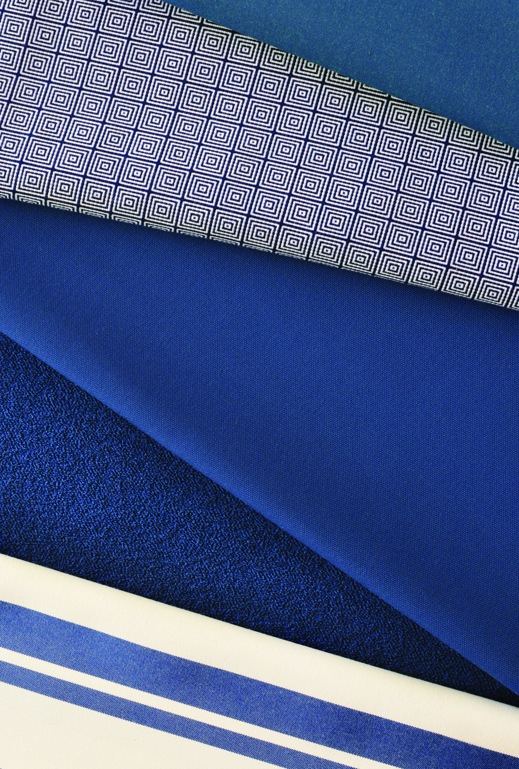 blue panels of fabric