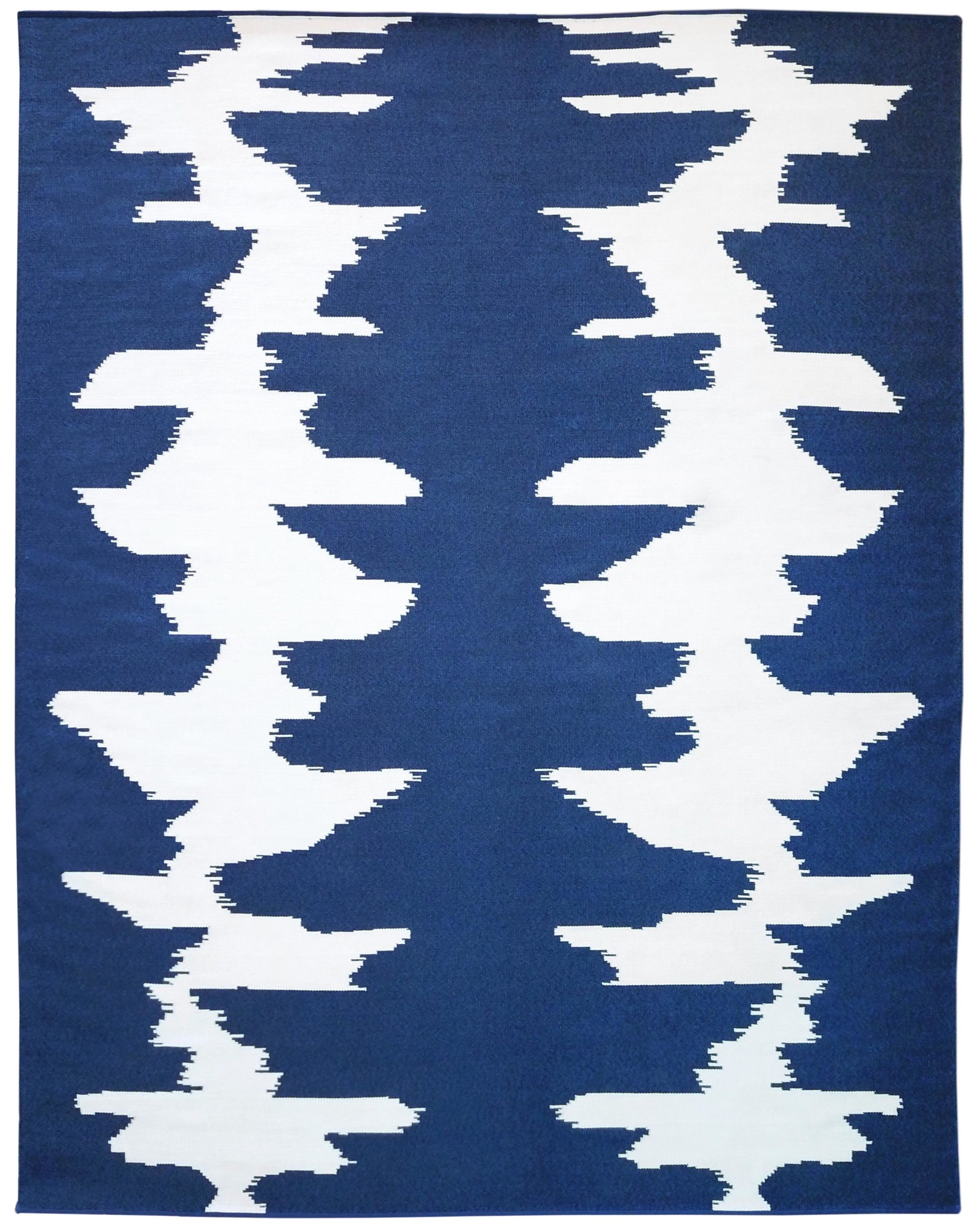 Ink Blot Blue Jean Rug