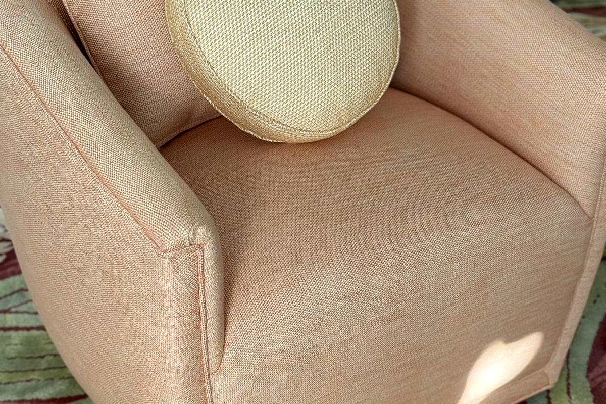 Whippersnapper fabric upholstered on chair