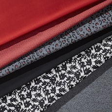 Perennials fabrics in red, grey and black