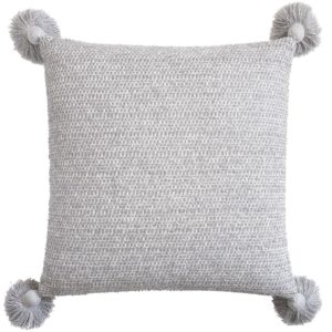 La Loup Tasseled Pillow in Nickel
