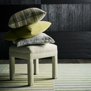 Pillows and Stool in Chartreuse