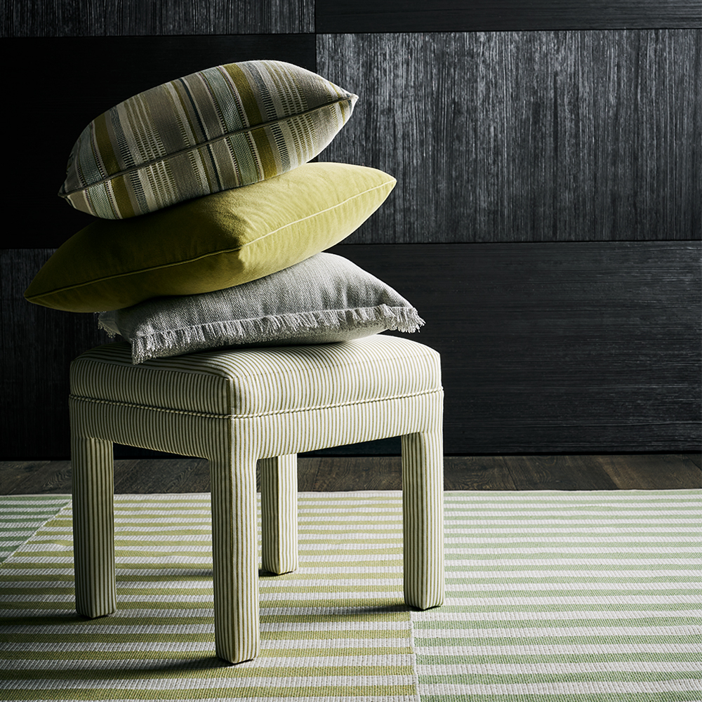 Pillows and Stool in Chartreuse