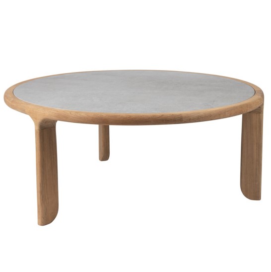 Radia Low Round Coffee Table With Stone Top Sutherland Furniture