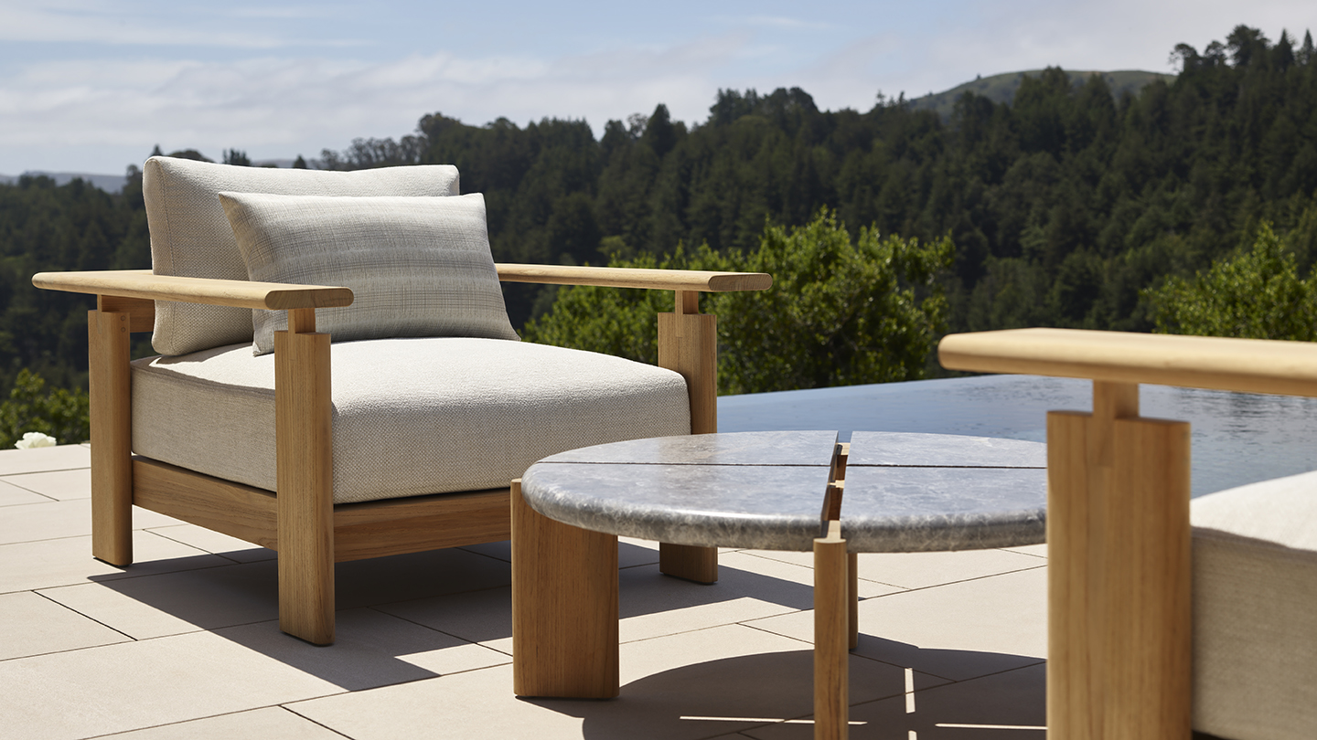 Samsa Medium Round Coffee Table With Stone Top | Sutherland