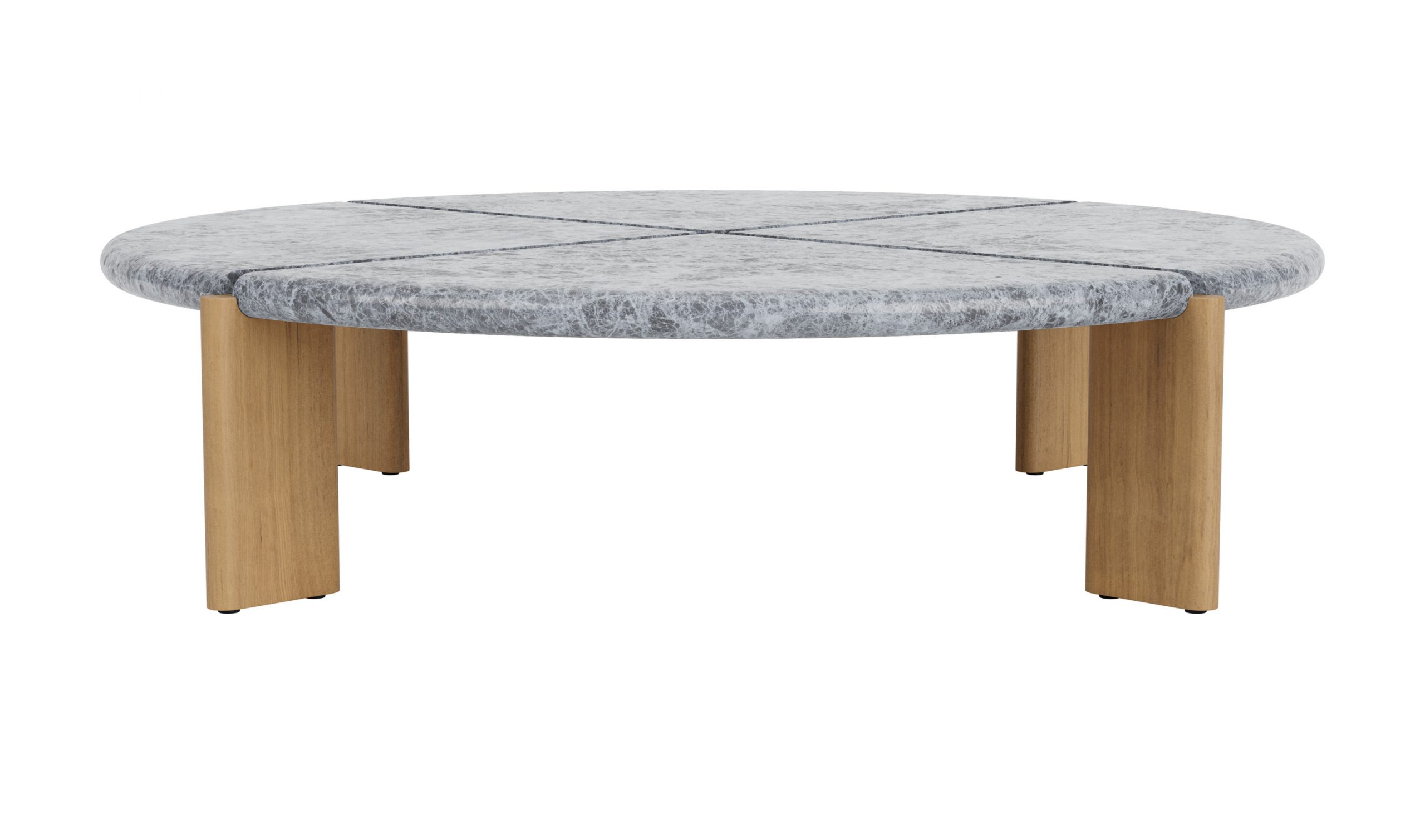 Table - Samsa Large Round Coffee Table With Stone Top