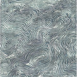 Ebbs and Flows Tibetan Knot Rug in Bluestone Colorway