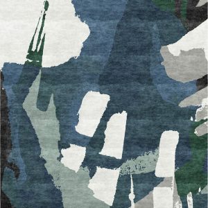 Euphoria Tibetan Knot Rug in Verdigris colorway