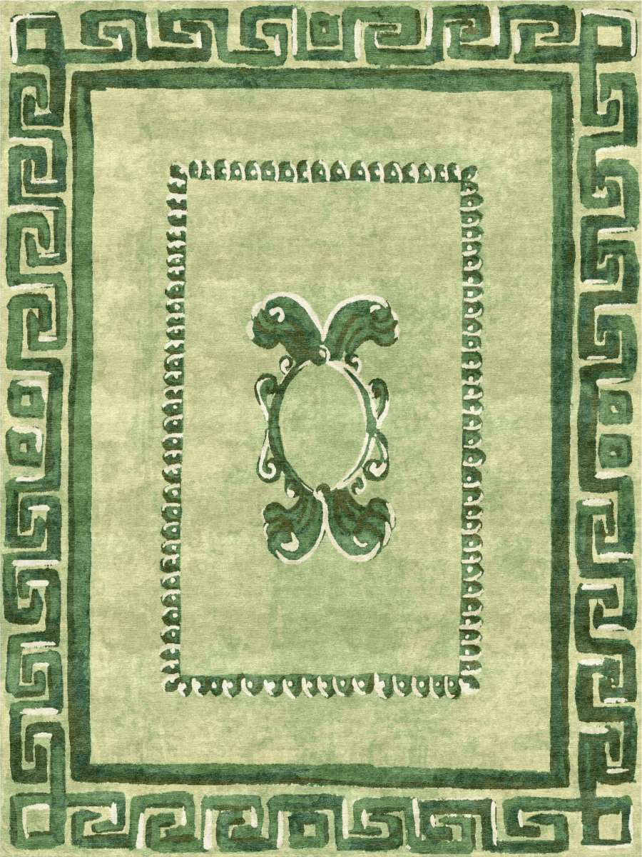 Faux Tapis Rug in Emerald