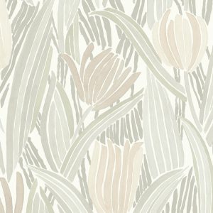 Flora Wallcovering in Biscotti