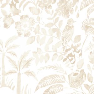 Birds of a Feather Wallcovering in Soapstone