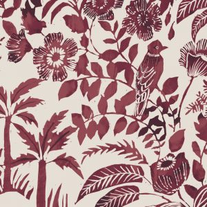 Birds of a Feather Wallcovering in Blackberry