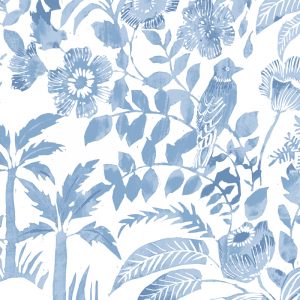 Birds of a Feather Wallcovering in CornFlower