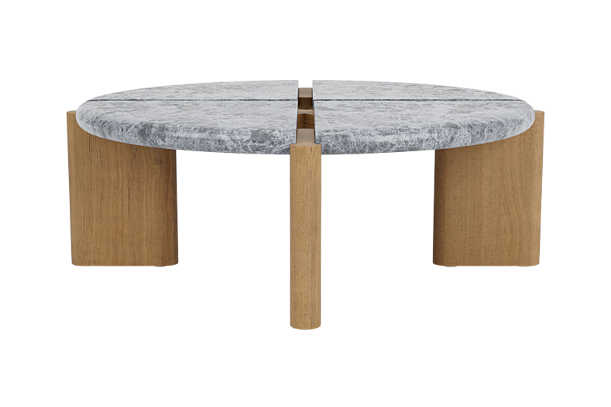Samsa Medium Round Coffee Table With Stone Top