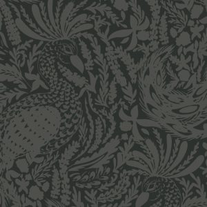 Fine Feathered Friend Wallcovering in Noir