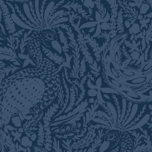 Fine Feathered Friend Wallcovering in Lapis